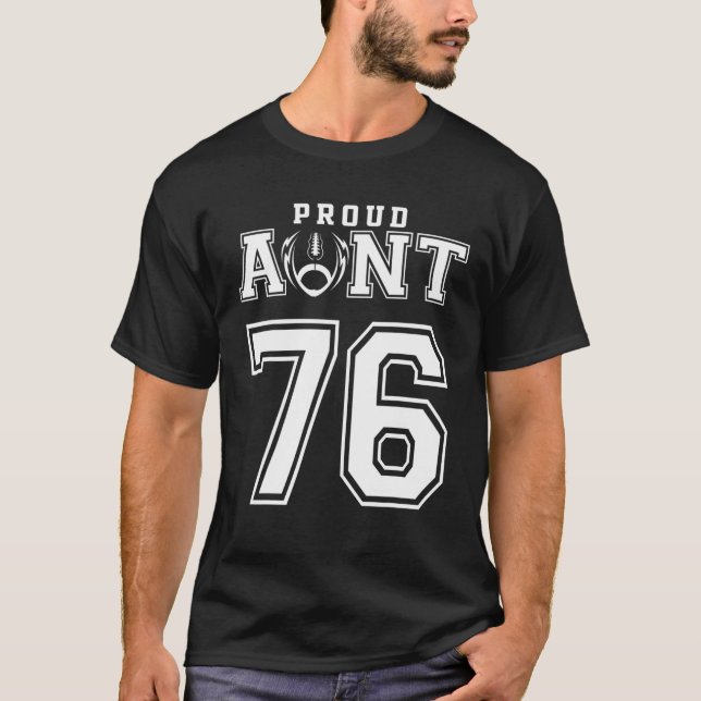 T-shirt Tante de football Fière personnalisée Numéro 76 Pe (Devant)