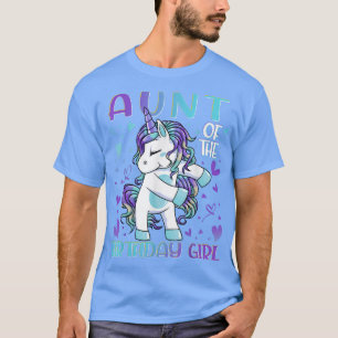 T-shirt Tante de la fille anniversaire Flossing Unicorn Ta