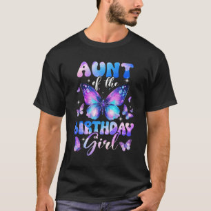 T-shirt Tante De La Fille D'anniversaire Papillon Famille 