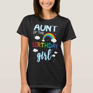 T-shirt Tante de la fille d'anniversaire Rainbow Matching