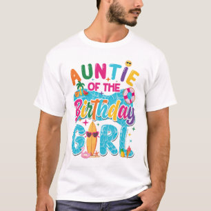 T-shirt Tante De La Fille Qui Fête Son Anniversaire Piscin