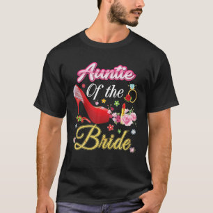 T-shirt Tante De La Mariée Joyeuse Mariage Flower Rose Ch
