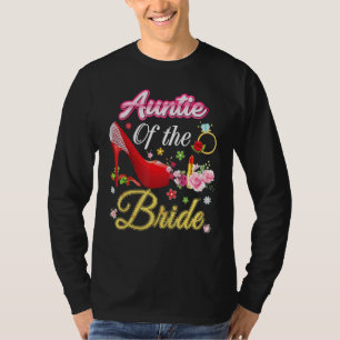 T-shirt Tante De La Mariée Joyeuse Mariage Flower Rose Cha