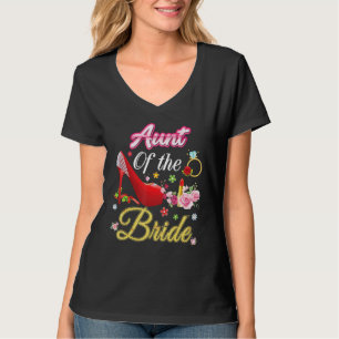 T-shirt Tante De La Mariée Joyeuse Mariage Flower Rose Cha