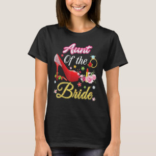T-shirt Tante De La Mariée Joyeuse Mariage Flower Rose Cha