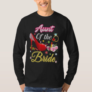 T-shirt Tante De La Mariée Joyeuse Mariage Flower Rose Cha
