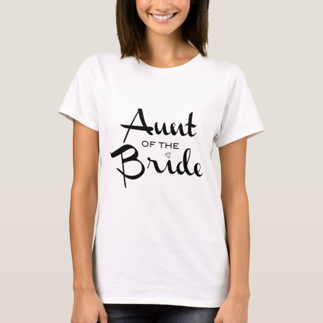 T-shirt Tante de la mariée Retro Script noir (Devant)
