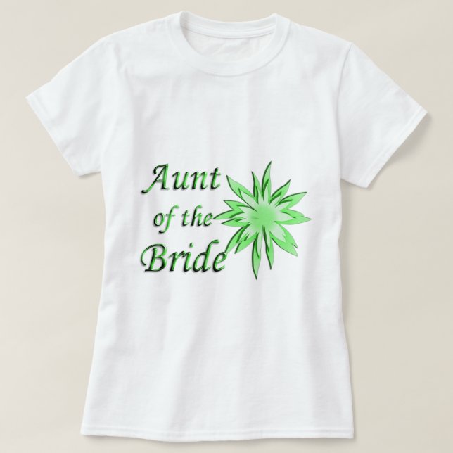 T-shirt Tante de la mariée verte (Design devant)