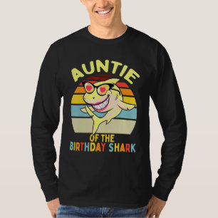 T-shirt Tante De La Tante D'Anniversaire Du Requin Qui Cor