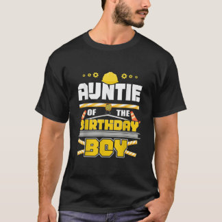 T-shirt Tante De L'Anniversaire Boy Construction Famille M