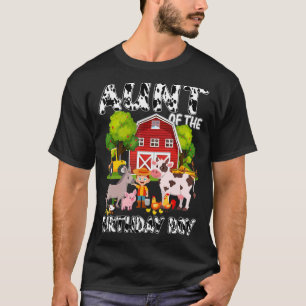 T-shirt Tante De L'Anniversaire Boy Cute Animal De Ferme A