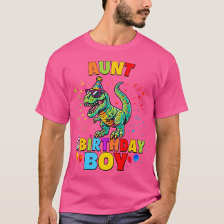 T-shirt Tante De L'Anniversaire Boy Trex Dinosaur Party