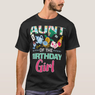 T-shirt Tante De L'Anniversaire Fille Onederland Rose Turq