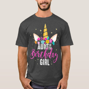 T-shirt Tante De L'Anniversaire Fille Tante Don Unicorn Na