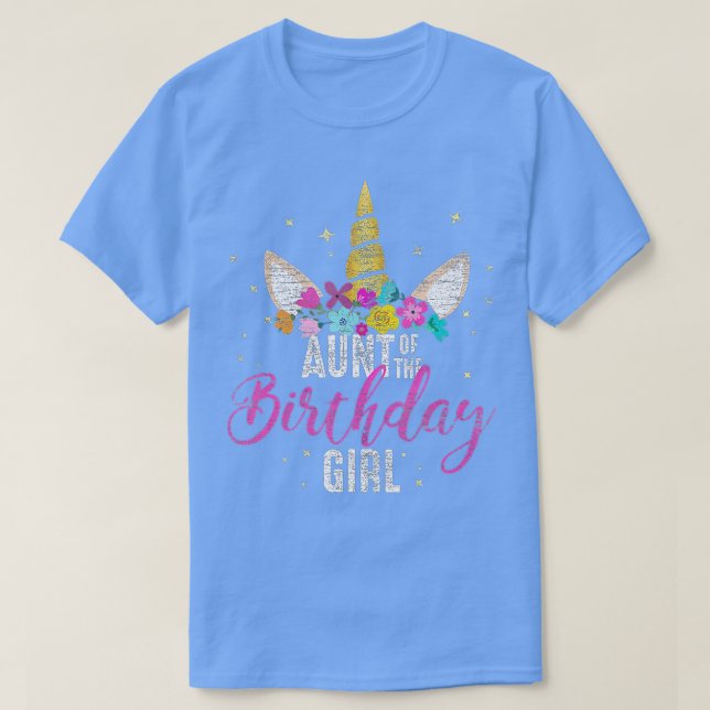 T-shirt Tante De L'Anniversaire Fille Tante Don Unicorn Na (Design devant)