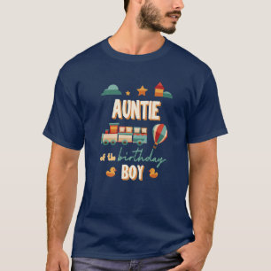 T-shirt Tante De L'Anniversaire Garçon Train Thème Corresp