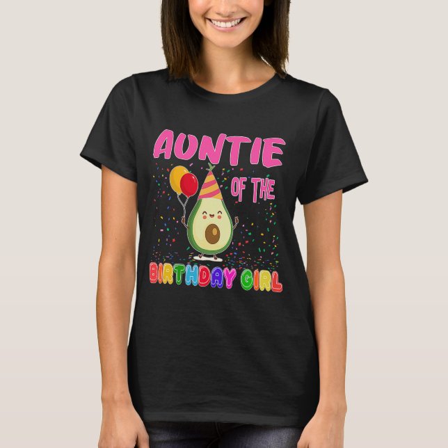 T-shirt Tante De L'Anniversaire Girl Avocados Vegan Food P (Devant)