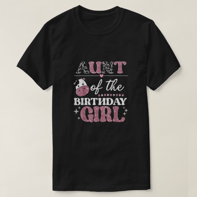 T-shirt Tante De L'Anniversaire Pour Girl Cow Farm Birthda (Design devant)