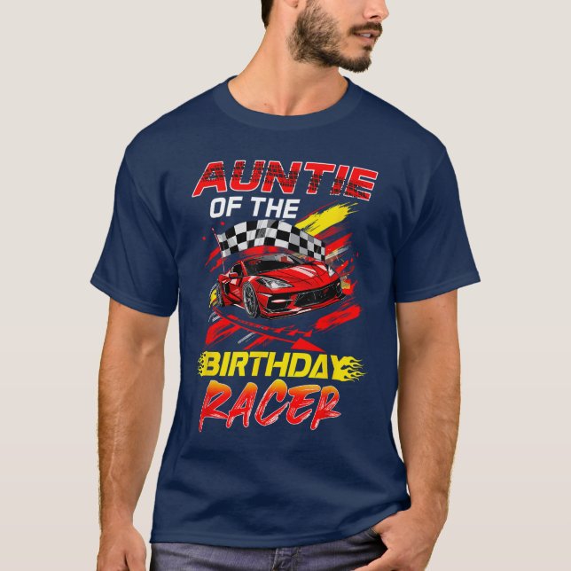 T-shirt Tante De L'Anniversaire Racer Race Party Famille M (Devant)