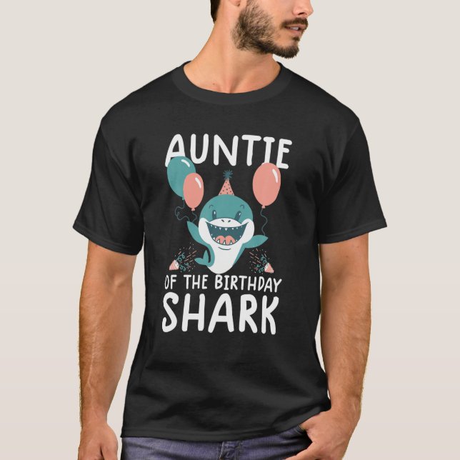 T-shirt Tante De L'Anniversaire Requin Anniversaire Match  (Devant)