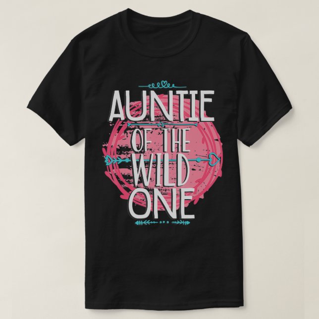 T-shirt Tante De L'Anniversaire Wild One Girl Family Match (Design devant)