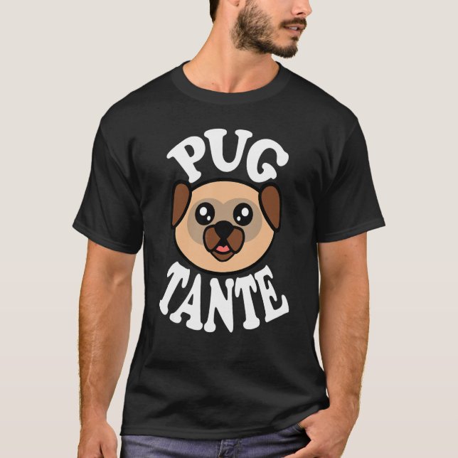 T-shirt Tante de Pug adorable (Devant)