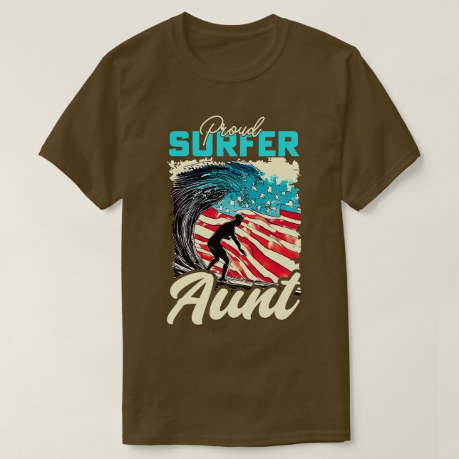 T-shirt Tante de surfeur fière (Design devant)