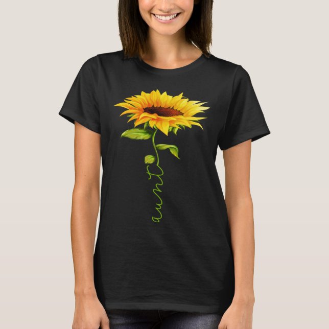T-shirt Tante de tournesol Fête des mères Floral Funny Mat (Devant)