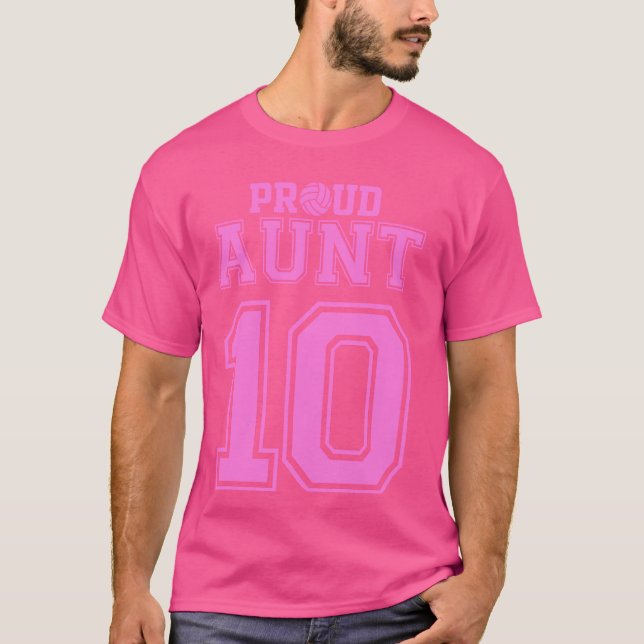 T-shirt Tante de volley-ball Fière numéro 10 P (Devant)