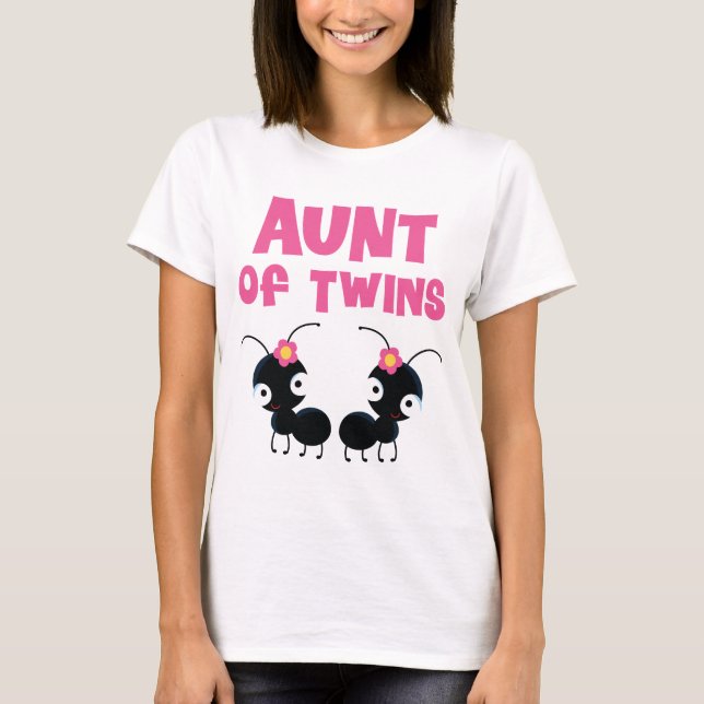 T-shirt Tante des filles jumelles (Devant)