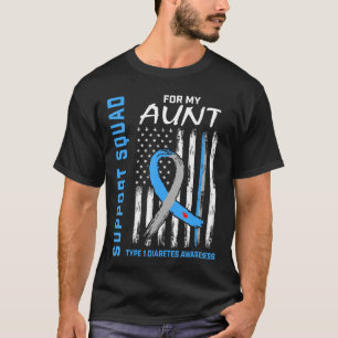 T-shirt Tante Diabète de type 1 Drapeau Américain