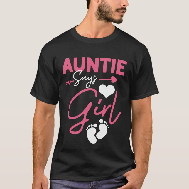 T-shirt Tante Dit Fille Grossesse faire-part (Devant)