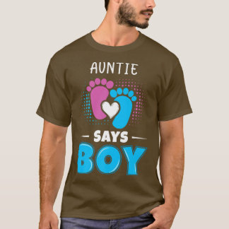 T-shirt Tante Dit Garçon Bébé Genre Révéler tenue Pregnanc