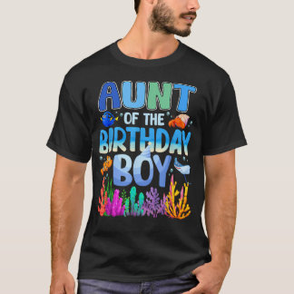 T-shirt Tante du garçon anniversaire Aquarium Animaux mari