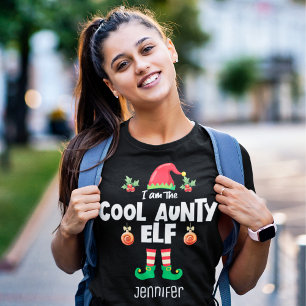 T-shirt Tante elf cool famille tenue de Noël drôle