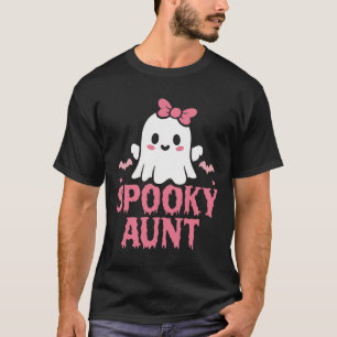 T-shirt Tante Famille Mignonne Rose Blanc Fantôme Boo Hall