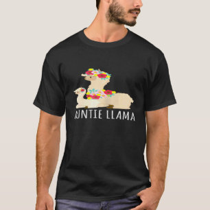 T-shirt Tante Femme Lama Tante Cérémonie Bébé Fleur Lama