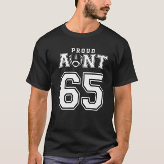 T-shirt Tante Fier De Football Numéro 65 Personnalisée