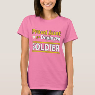 T-shirt Tante fière faite sur commande d'un soldat déplo
