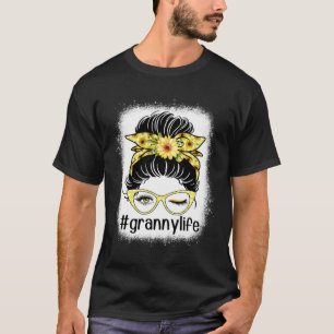 T-shirt Tante Fleur de Tournesol Vie Fouillis Chignon Blon