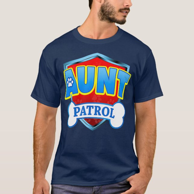 T-shirt Tante Funky Patrol Chien Maman Papa Pour Hommes Fe (Devant)