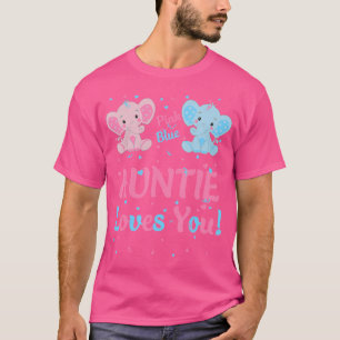 T-shirt Tante Genre Révéler Éléphant rose bleu Corresponda