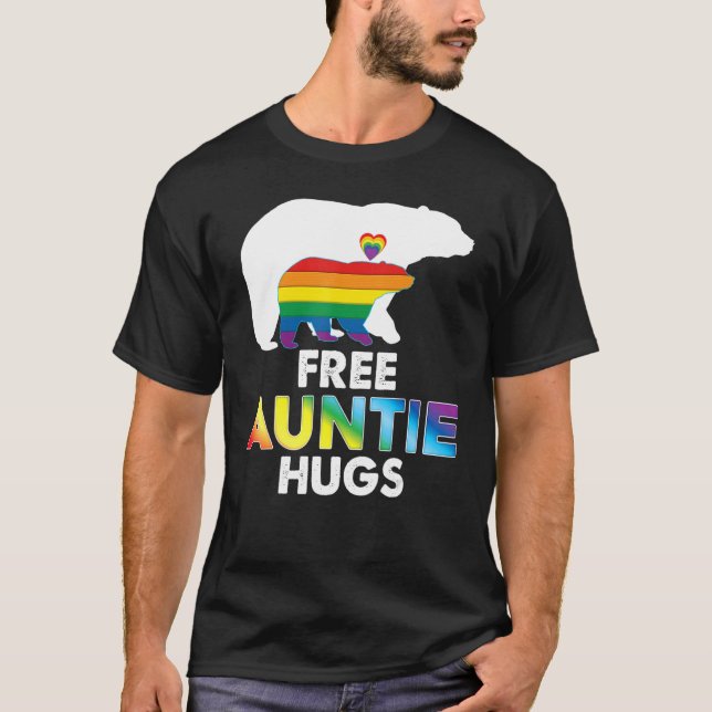T-shirt Tante Gratuite Accrocs Arc En Ciel Ours Lgbt Pride (Devant)