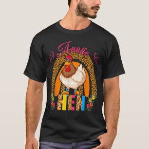 T-shirt Tante Hen mignonne Floral Poulet Cravate arc-en-ci