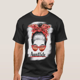 T-shirt Tante Life Bun Méssé Lunettes de soleil Décolorée 