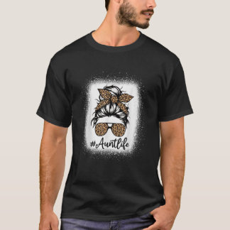 T-shirt Tante Life Leopard Messy Bun Tante Life Bleached C