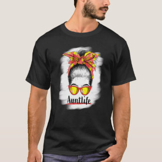 T-shirt Tante Life Messy Bun Lunettes de soleil Bleached T