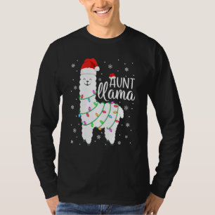 T-shirt Tante Llama Drôle Noël Llama Tante Alpaca Père Noë