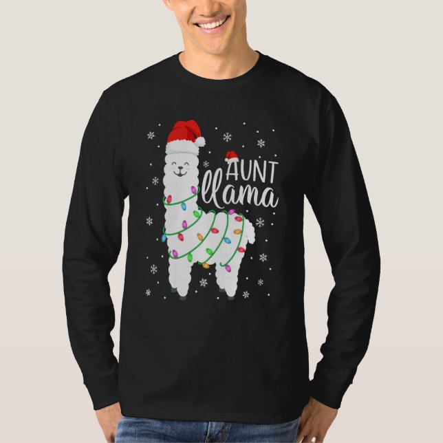 T-shirt Tante Llama Drôle Noël Llama Tante Alpaca Père Noë (Devant)