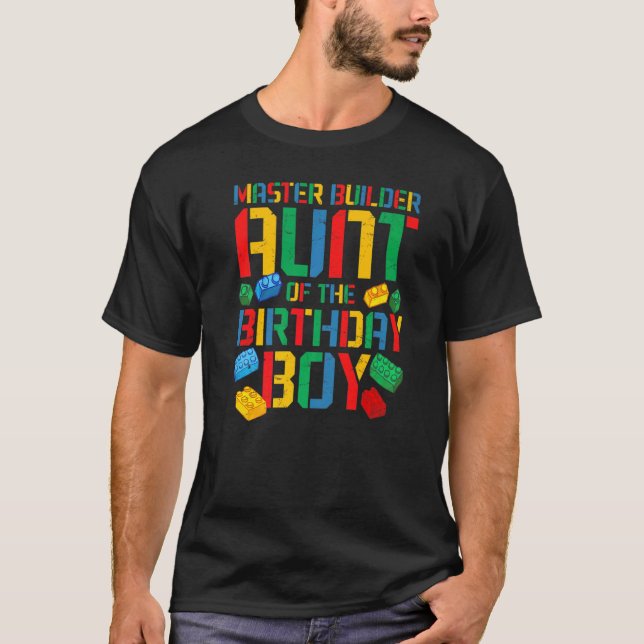 T-shirt Tante Maître Constructeur Bâtiment Briques Blocs F (Devant)
